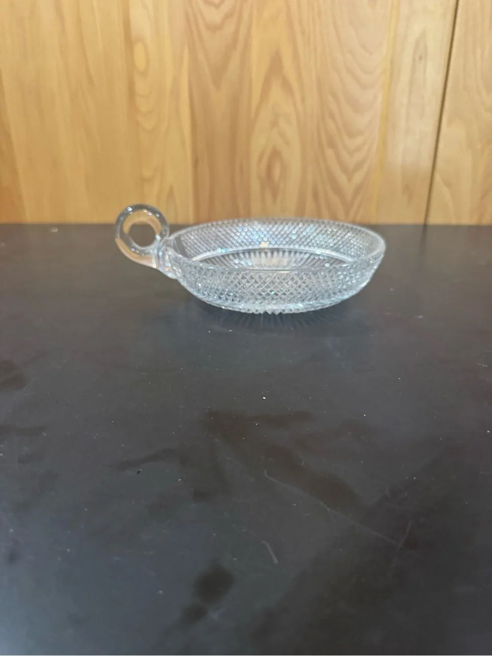 Clear Pressed Glass Serving Dish with Handle - Clear